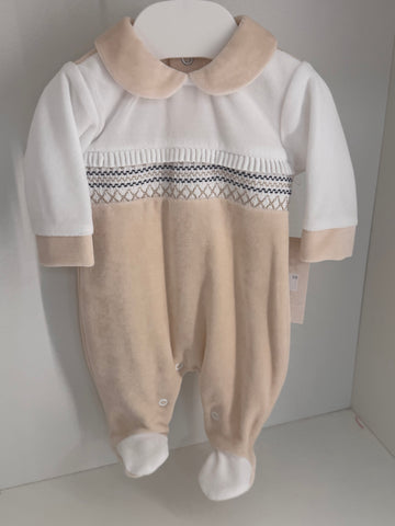 Hudson velour  babygrow