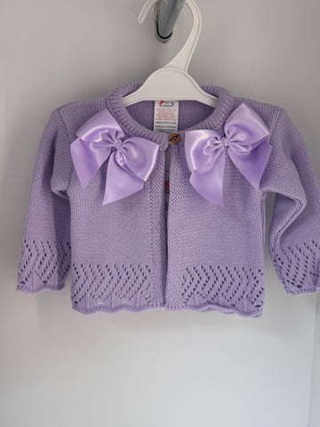 Purple bow cardigan