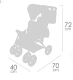 Decuevas Twin Doll Pram 72cm - Botanic Collection (age 4 and over)