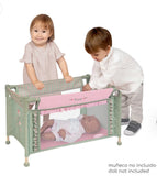 Decuevas Doll Travel Bed Cot Botanic Mint Green Collection