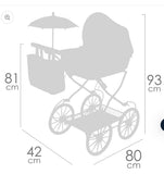 Decuevas Doll Pram 81cm - Botanic Mint Green Collection (age 4 and over)