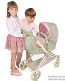 Decuevas 3in1 Doll Pram, Stroller & Cot - Botanic Mint Collection