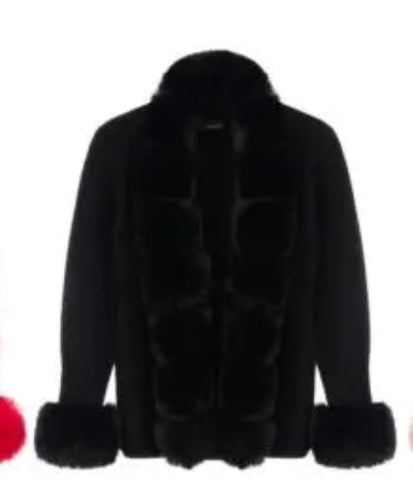 Faux fur cardigan