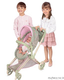 Decuevas 3in1 Doll Pram, Stroller & Cot - Botanic Mint Collection