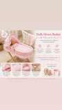 Dolls Moses basket and wooden stand