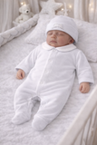 Angelwing  velour babygrow white