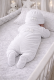 Angelwing  velour babygrow white