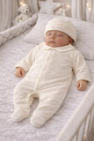 Angelwing  velour babygrow cream