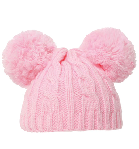 pink pom-pom hat