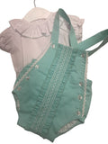 Soft mint smock romper