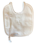 soft touch bib with soother attachment -white