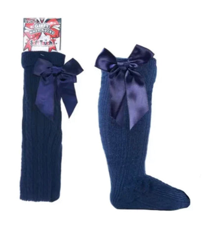 Navy bow socks 2-9 years