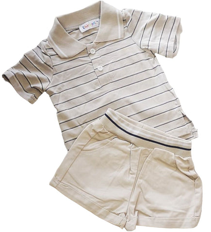 Boys stripped shorts set