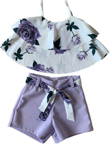 amber rose co-ord short set purple