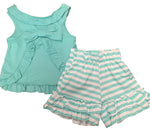 Robyn stripped shorts set -aqua