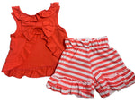 Robyn stripped shorts set -coral