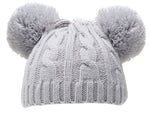 Grey pom-pom hat