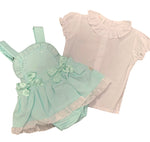 Alana mint bow romper