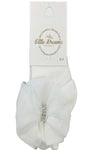 Diamond laced bow sock -white