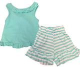 Robyn stripped shorts set -aqua