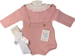 Poppy dungree set -dusty pink