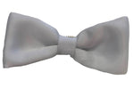 white satin bow tie