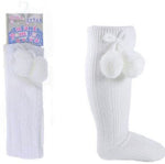 Pompom knee high sock