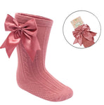 Demi Bow Socks- Dusty Pink