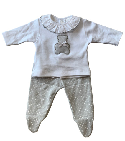 Teddy bear 2 piece set -grey