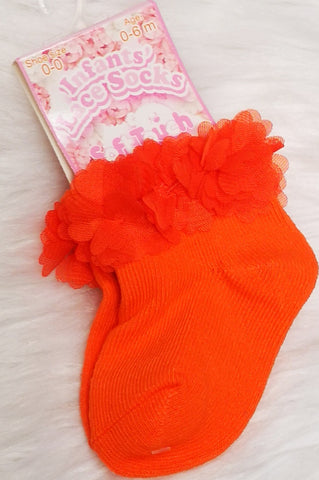 Orange Flower Socks