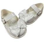 white bow hard sole shoes