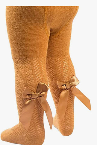 Mustard Bow Tights