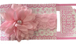 pink pearl flower hair band