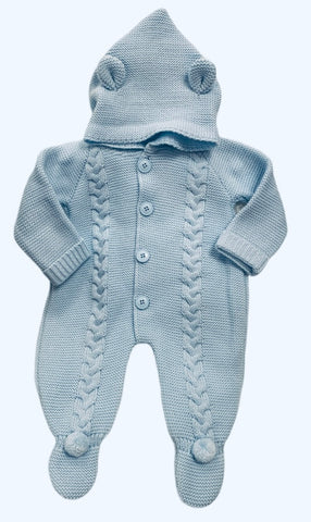 Teddy button suit -blue