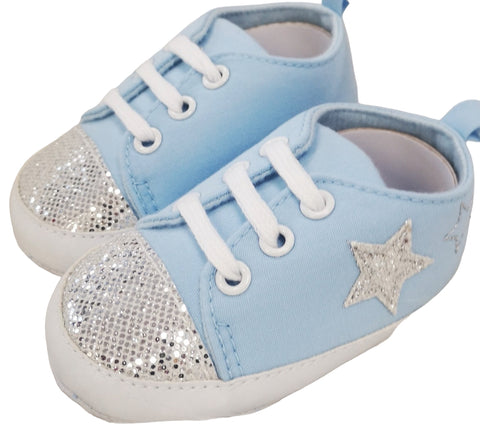 Blue Star Glitter Soft Sole