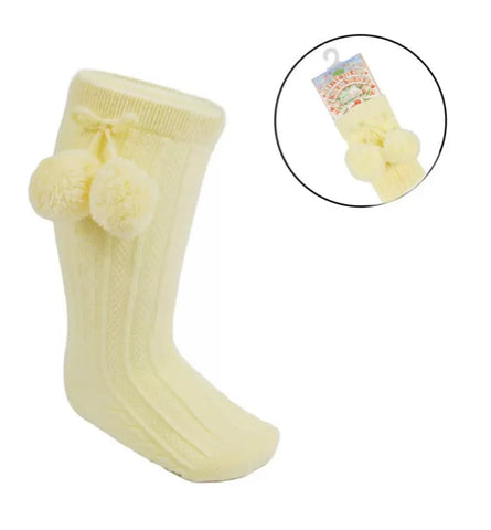 Lemon knee high pompom