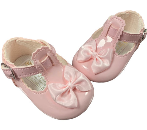 Bow soft soles -pink