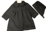 Girls coat with bonnet-grey