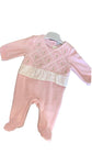 Sienna velvet babygrow-pink