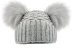 Grey pompom hat