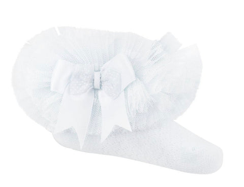 White frilly ankle socks