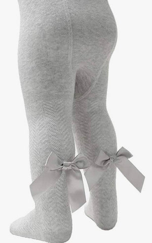 Grey Bow Tights