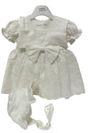 Christening dress with bonnet-ivory