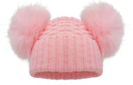 Pink pompom hat