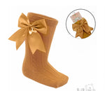 Demi Bow Socks-Mustard