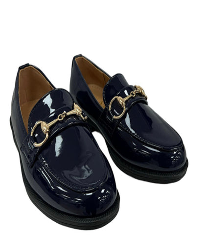 navy buckle loafers