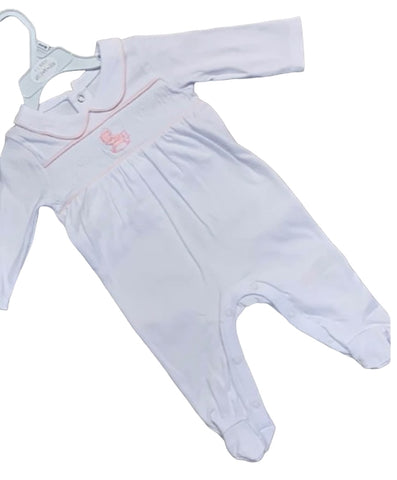 Rocking horse smock babygrow