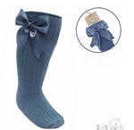 Demi Bow Socks-Blue