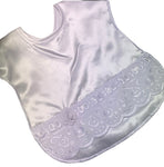 White satin bib